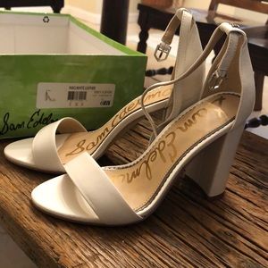 Sam Edelman Yaro white leather heels